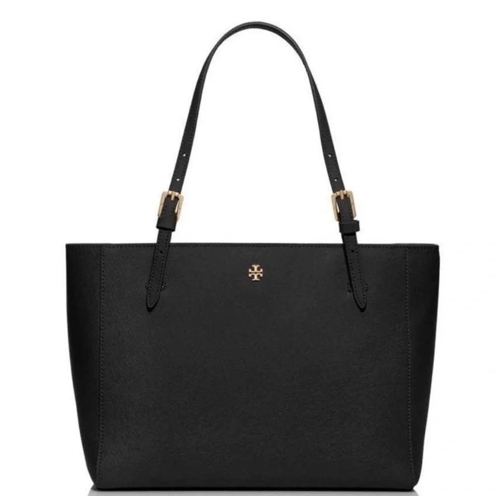 Tory Burch Black Leather Tote Bag